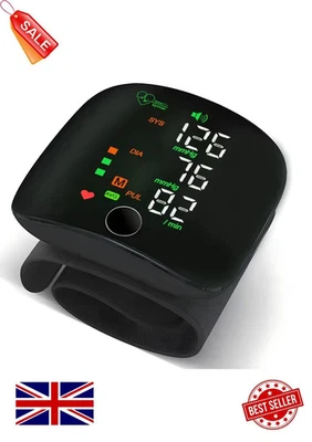 Rechargeable LED Wrist Blood Pressure Monitor Voice Broadcast Heart Rate Monitor - Image 1 of 4