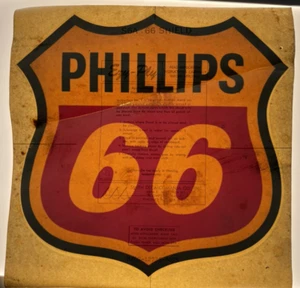 Vintage Phillips 66 Gas/Öl Emblem Aufkleber unbenutzt Ezy-Ply Smith Decalcomania - Bild 1 von 4