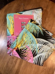 JUICY COUTURE NEON PALM TREES BEACH TOWEL 36" × 68" COLORFUL & UNIQUE NWT - Picture 1 of 4