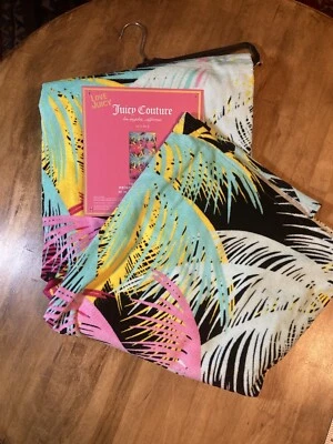 JUICY COUTURE NEON PALM TREES BEACH TOWEL 36" × 68" COLORFUL & UNIQUE NWT - Image 1 of 4