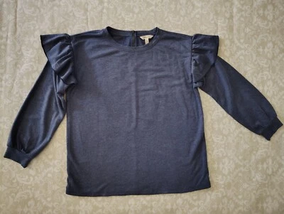 Matilda Jane Womens Medium Sweatshirt Just Imagine Lena Flutter Sweatshirt Navy - Image 1 of 3