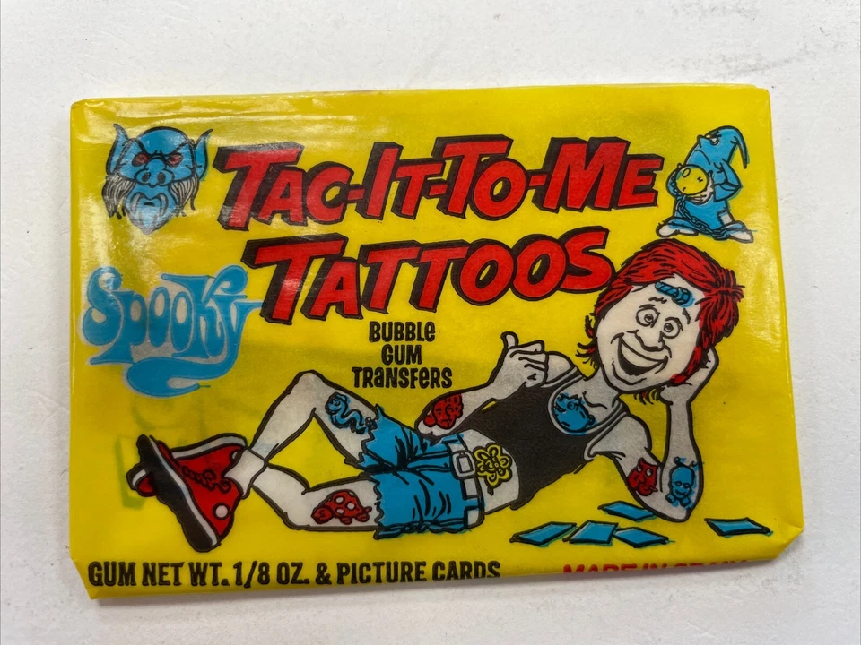 1981 Donruss USA "Spooky Tac It To Me Tattoos" Unopened Wax Pack - MADE in SPAIN - Image 1 of 4