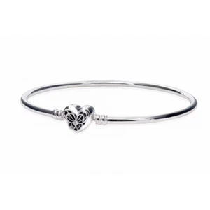 Pandora Armband Schmetterling Armreif Herz Strass Größe klein 17 cm silberfarben - Bild 1 von 5