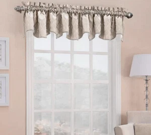Sun Zero Dion Thermal Lined Rod-Pocket Window Valance 40" W x 18" L Taupe - Picture 1 of 3