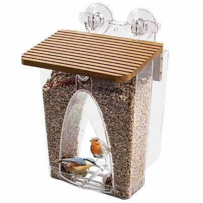Roamwild Hanging Suction Arch Window Wild Bird Feeder Clear PolyCarb All Seed
