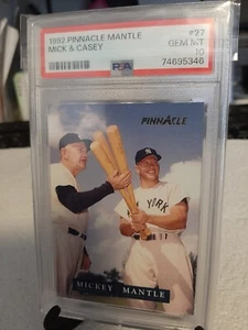 1992 Pinnacle Mantle Mick & Casey New York Yankees Card 27 of 30 PSA 10 GEM MT - Picture 1 of 5