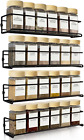 Iron Wall Mounted Kitchen Spice Rack 4 Set Organizer Storage Cabinet Shelf Mount