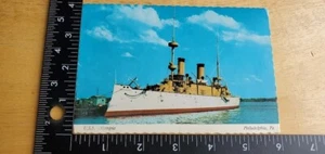 USS Olympia Postkarte Philadelphia PA Admiral Dewey Schlacht von Manilla Bay - Bild 1 von 3