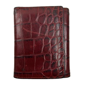Patricia Nash Herren dreifach faltbare Geldbörse Brieftasche geprägtes braunes Leder 4,5" x 3,5" - Bild 1 von 15