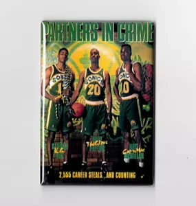 GARY PAYTON / PARTNERS IN CRIME - 2"x3" MAGNET Costacos Poster Seattle Sonics - Bild 1 von 4