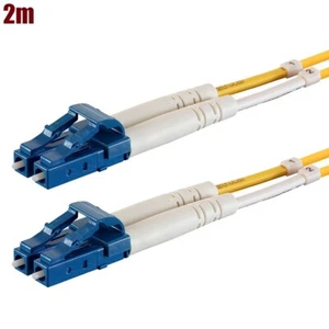 2M LC UPC to LC UPC Single Mode Duplex 9/125 Fiber Optic Optical Patch Cable PVC - Picture 1 of 4