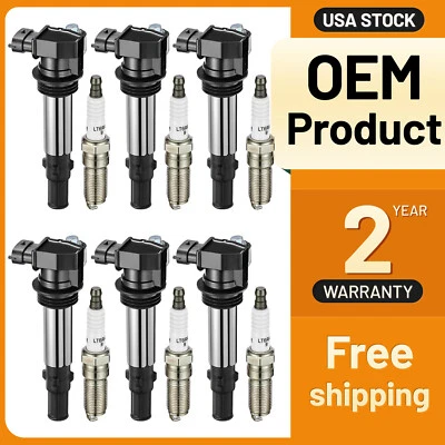 6 Ignition Coils Pack UF375 and Spark Plug For 2009 Buick Enclave 3.6L V6 - Image 1 of 4