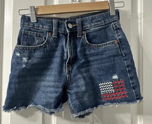 OLD NAVY Jean Shorts Girls sz 10 High Rise Cut-Off Hem Distress Built-In-Tough - Picture 1 of 5