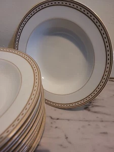 Wedgwood 1995 Granville Rimmed Cereal Bowl (s) Embassy Collection Gold Trim - Picture 1 of 6