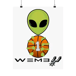 👽ALIEN Victor Wembanyama Wall Poster San Antonio Spurs WEMBY - Picture 1 of 13