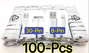 100X USB Charger Cable Cord Compatible to charge iPhone 4 4S iPod iPhone 7Plus  - Picture 1 of 7