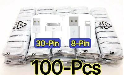 100X USB Charger Cable Cord Compatible to charge iPhone 4 4S iPod iPhone 7Plus  - Image 1 of 3