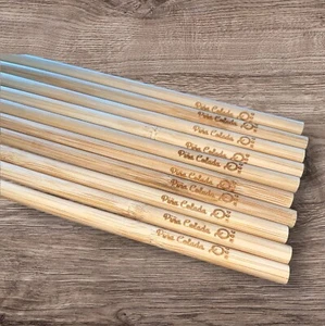 Bamboo Cocktail Straws 100pcs Don Q Pina Colada Reusable Party Favor - Picture 1 of 4