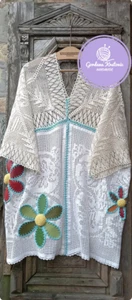 Handmade Crocheted Wedding Tunic Mini Dress Boho Cotton Women’s - Picture 1 of 2