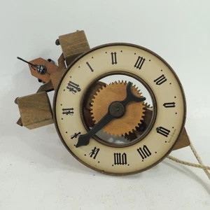 Vintage Swiss Baumann Wood Clock Single Hand Ch-9444 Diepoldsau Un-tested - Picture 1 of 8