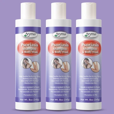 Arymar Psoriasis Shampoo & Body Wash, 8 fl oz -Hydrating & Soothing (3-Pack) - Image 1 of 4