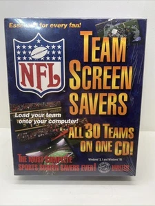 HTF Rare NFL PC Screen Savers Sealed 1995 Windows 3.1 And Windows All 30 Teams - Bild 1 von 6