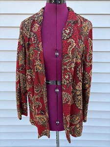 Cold Water Creek Blazer Strickjacke Paisley Blumen Medium dehnbarer Stoff - Bild 1 von 5