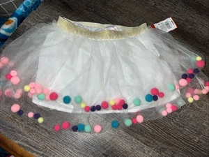 Cat and jack pom-pom glitter tool skirt birthday Christmas Sz S 6/6x - Picture 1 of 5