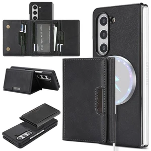 Funda tipo billetera de cuero con ranura para tarjeta magnética para Samsung Galaxy Z plegable 7/6/5/4/3 - Imagen 1 de 67