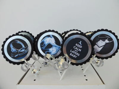 JUEGO DE 12 topper de 50 tonos de gris para cupcakes/decoración de pasteles/despedida de soltera Foto 1 de 3