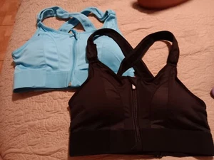 Verstellbarer Sport-BH 2er-Packung für Damen Türkis/Schwarz. NEU, Gr. Large (fällt klein aus) (SKU298) - Bild 1 von 9