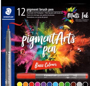 Staedtler Pigment Basic Colours Pen Pack of 12 NEW GENUINE - Picture 1 of 1