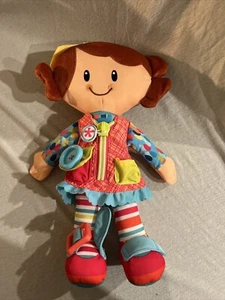 Playskool Learn Dress Up Doll Plush Sensory Girl Zipper Button Buckles Strap 13" - Picture 1 of 5