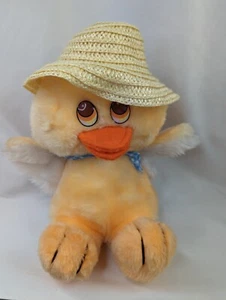 Orange Duck Plush 11 Inch Straw Hat Gingham Bandana Mty International Stuffed - Picture 1 of 9