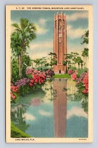 S.T. The Singing Tower Mountain Lake Sanctuary Florida Linen Postcard - Picture 1 of 2
