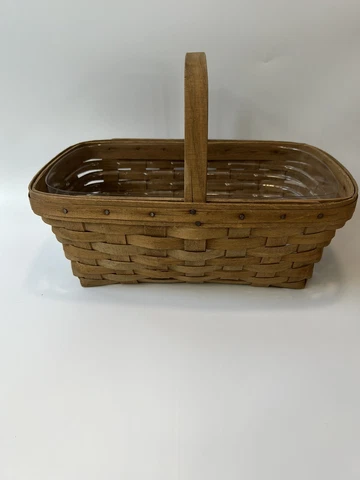 Longaberger  Early 1980’s  Medium  Basket Older Darker Vintage Plastic Liner Cover