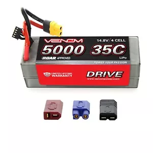 Venom 35C 4S 5000mAh 14.8V Custodia Rigida RC LiPo Batteria ROAR Omologata con Spina UNI - Foto 1 di 3