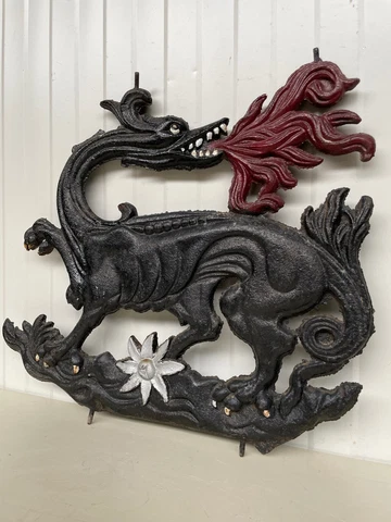 Stunning French Cast Iron Gothic Revival Dragon/ Gargoyle / Griffin circa 1900 Cover
