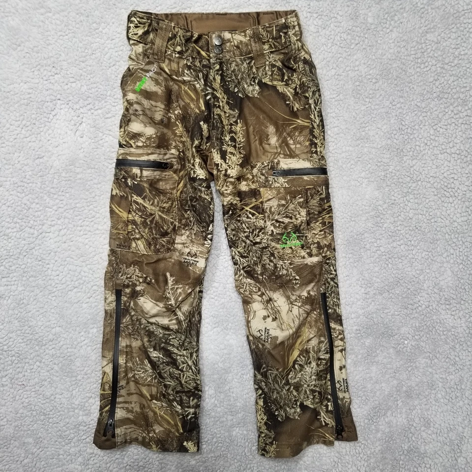 Real Tree SCENT-FACTOR, EDGE Boys Lined Camo Multi Pocket Pants Size Medium - Image 1 of 4