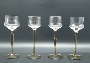 Stengelglas 4 Stück grüner Stengel im Stil von Peter Behrens Jugendstil 20,5 cm - Bild 1 von 10