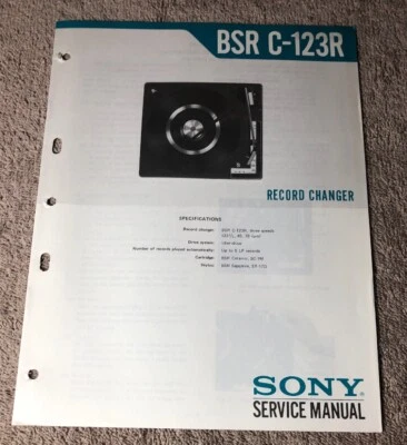 BSR (SONY) C-123R CAMBIADOR DE DISCOS MANUAL DE SERVICIO ORIGINAL ESQUEMA M714x Foto 1 de 4