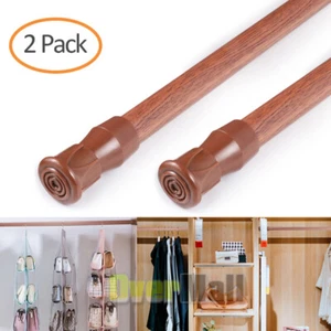Telescopic Shower Curtain Rail Extendable Pole Bathroom Door Window Wardrobe Rod - Picture 1 of 12