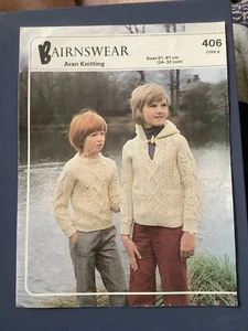 BAIRNSWEAR BOYS CREW NECK AND HOODED SWEATER ARAN KNITTING PATTERN - Picture 1 of 1