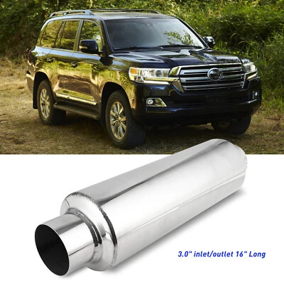 For Toyota Land Cruiser 5.7L V8 3" Inlet/Outlet Exhaust Resonator Muffler 16" L - Image 1 of 4
