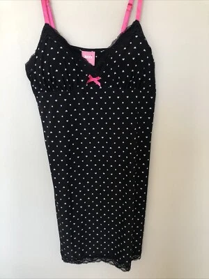 Babydoll mediano negro Jenni By Jennifer Moore Chemise 2X corazones para mujer Foto 1 de 4