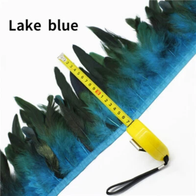 Borla de cinta de borde mullido recorte material hágalo usted mismo pluma real 10M para coser hágalo usted mismo nuevo Foto 1 de 4