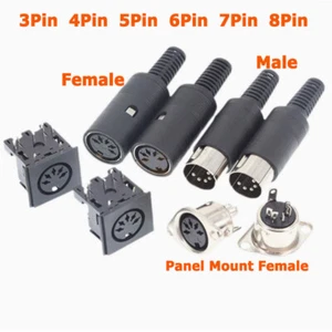 3/4Pin 5Pin 6Pin 7Pin 8Pin Male/Female DIN Plug Socket Solder Terminal Connector - Picture 1 of 10