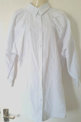 Para mujer Topshop Blanco Ala de Murciélago Camisa Vestido Rico Algodón 6 Reino Unido 34 Eur 2 EE. UU. Foto 1 de 4