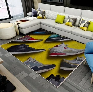 Sneakers rug, sneakerhead rug, sneaker room rug, sneakerhead gifts, shoe rug - Picture 1 of 6