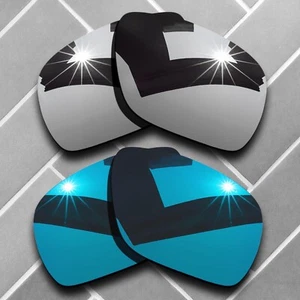 2 Packs Replacement Lenses for-Oakley Dispatch 1 Polarized-Silver Chrome&Blue - Picture 1 of 5
